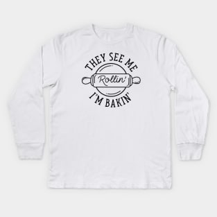 They See Me Rollin’ Kids Long Sleeve T-Shirt